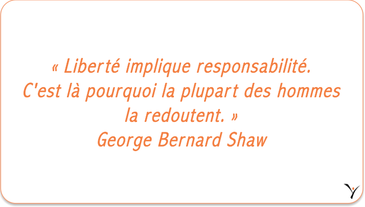 « Liberté implique responsabilité. C'est là pourquoi la plupart des hommes la redoutent. » George Bernard Shaw - inspYr Executive Coaching